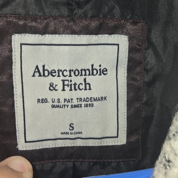 Abercrombie & Fitch Women's Speckled Gray Pea Coat - Picture 3 of 5